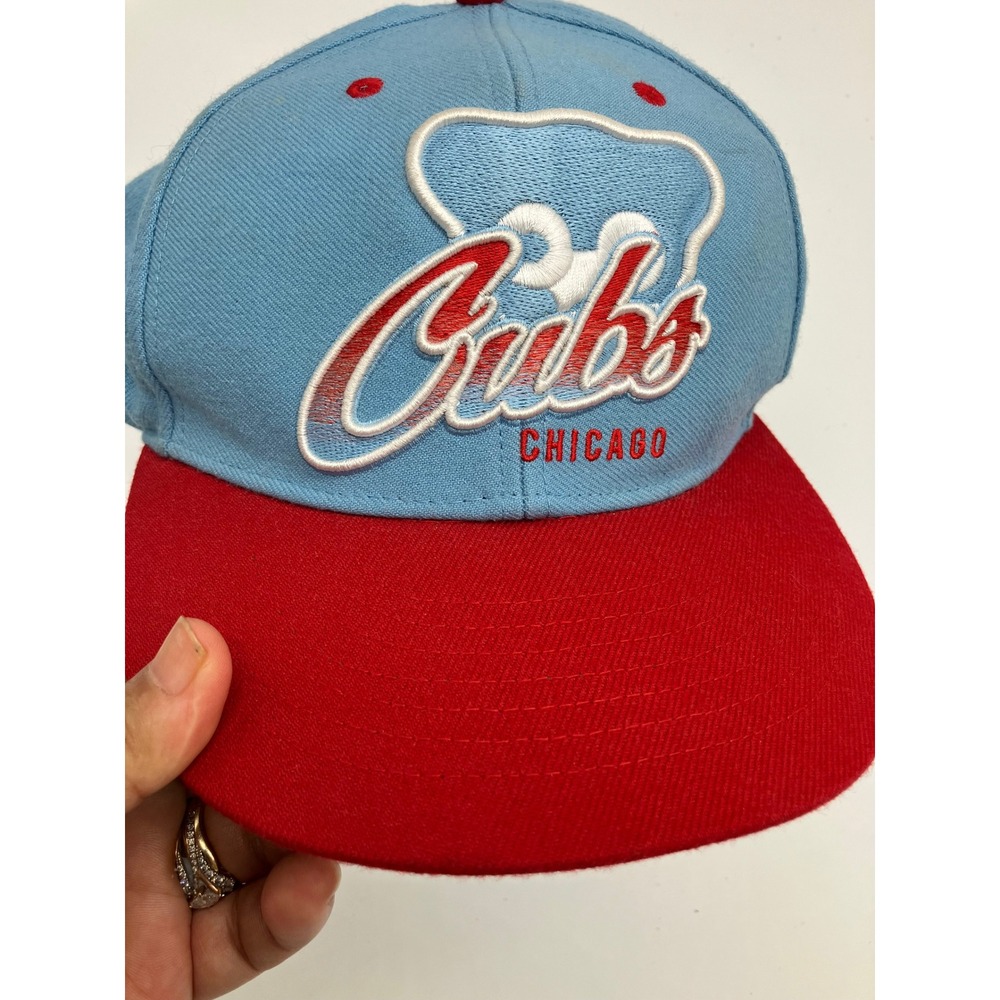 Chicago Cubs Cooperstown Collection Baseball Cap Blue Red Snapback Hat MLB Retro